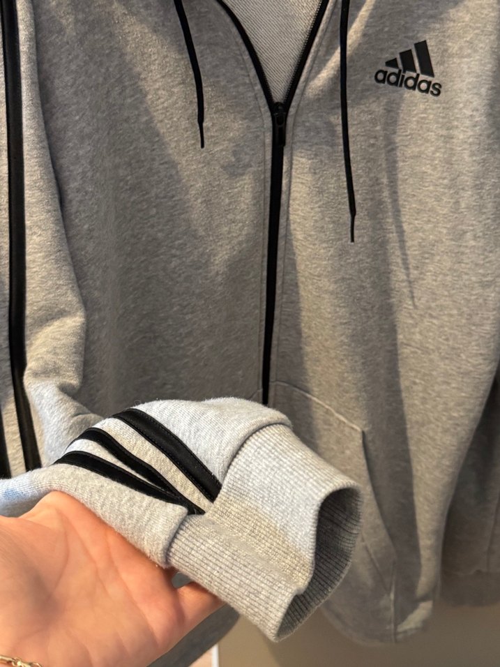 Adidas Gri Fermuarlı Erkek Eşofman Takımı - Görsel 4