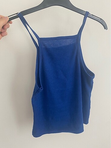 halter yaka crop bluz