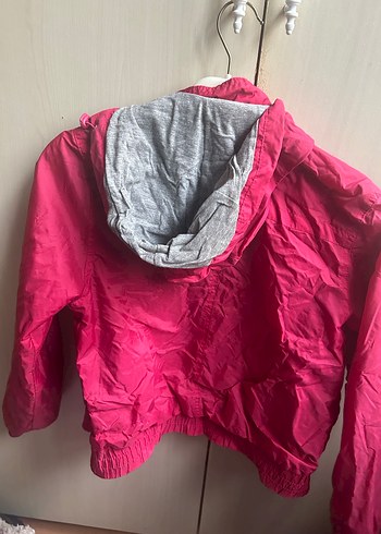 Kız Çocuk Pembe Fermuarlı Yağmurluk - Görsel 3