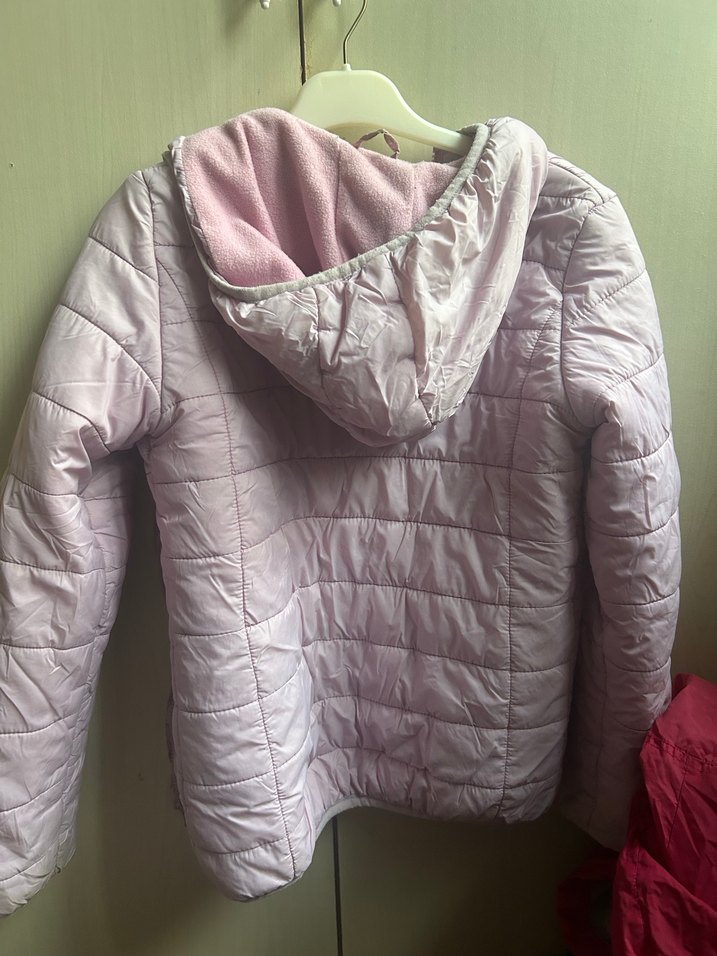 Düğmeli lila Kız Çocuk Mont - Görsel 3