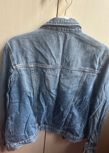 Düğmeli Mavi Kadın Denim Ceket - Görsel 3