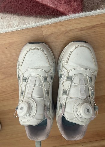 Beyaz Cırt Cırtlı Yüksek Topuklu Spor Ayakkabı - Görsel 4