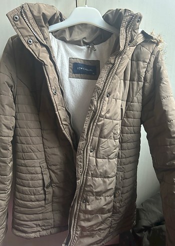 Bej çocuk Midi Mont, Kürklü, Günlük - Görsel 3