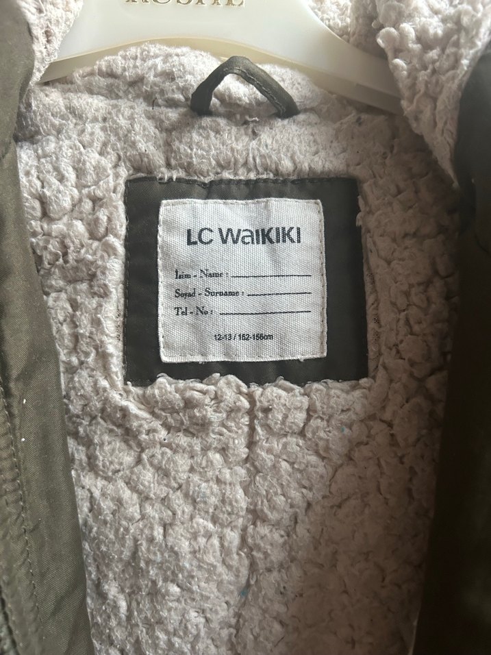 Gri Süet Düğmeli Midi çocuk mont - Görsel 3