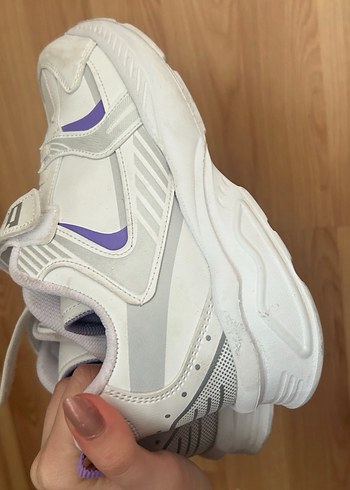 Kız Çocuk Beyaz Spor Ayakkabı Velcro - Görsel 5