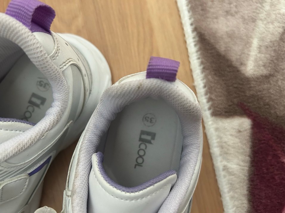 Kız Çocuk Beyaz Spor Ayakkabı Velcro - Görsel 3