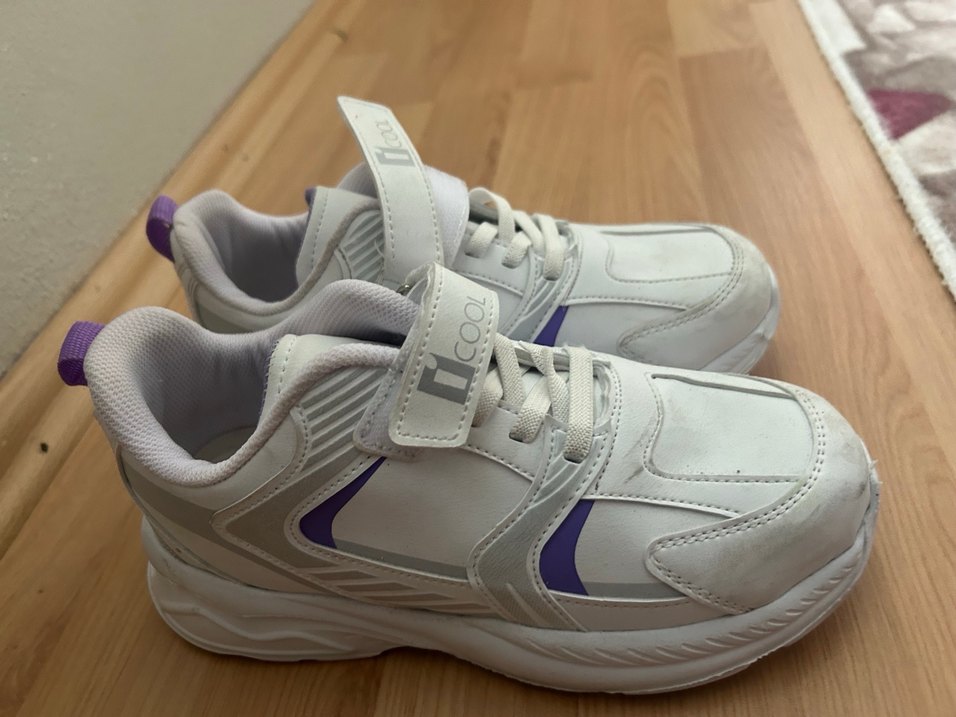 Kız Çocuk Beyaz Spor Ayakkabı Velcro - Görsel 2