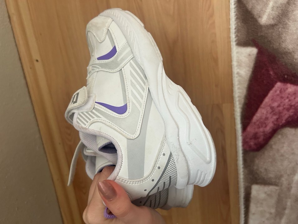 Kız Çocuk Beyaz Spor Ayakkabı Velcro - Görsel 5