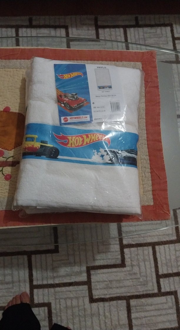 Hot Wheels Baskılı Beyaz Havlu - Görsel 4