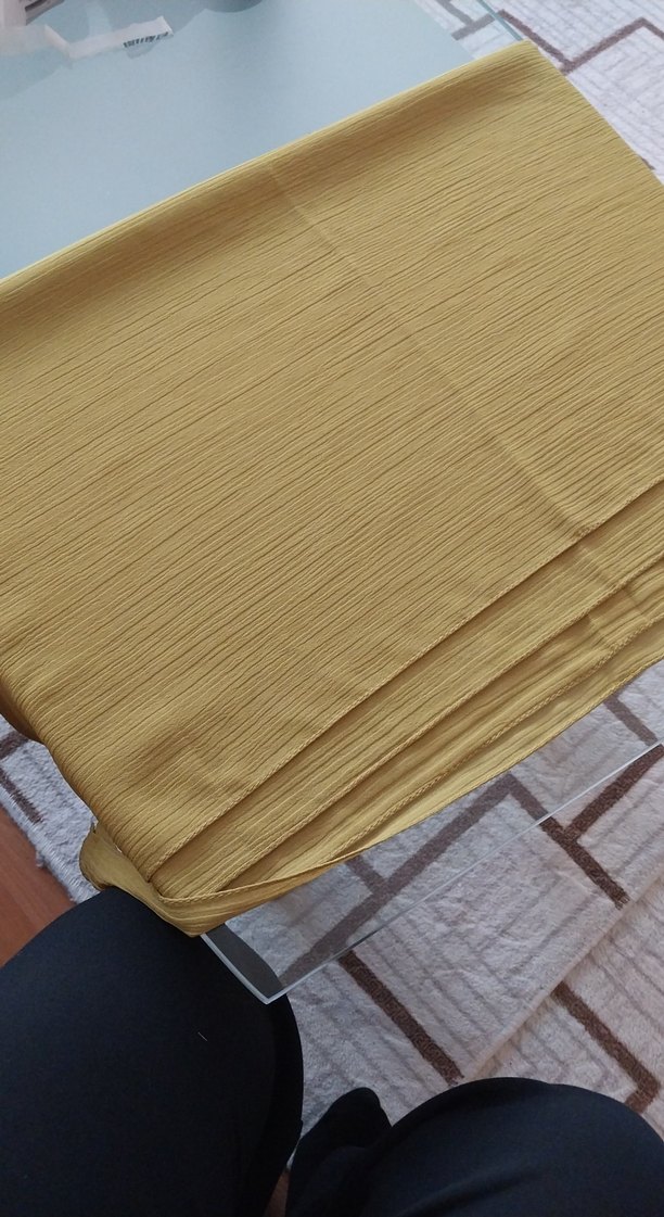 Kadın hardal sarısı şal - Görsel 4