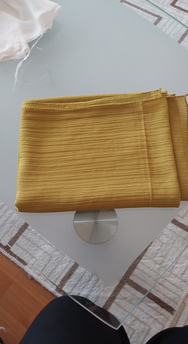 Kadın hardal sarısı şal - Görsel 2