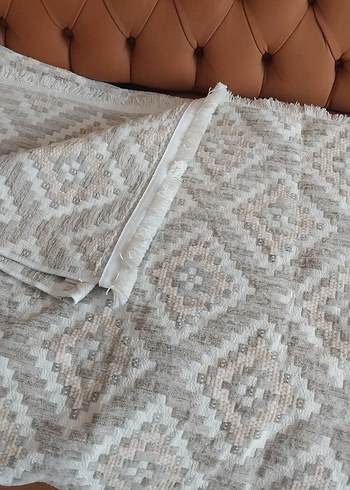 Bej ve Gri Nakışlı Bohem kilim - Görsel 2