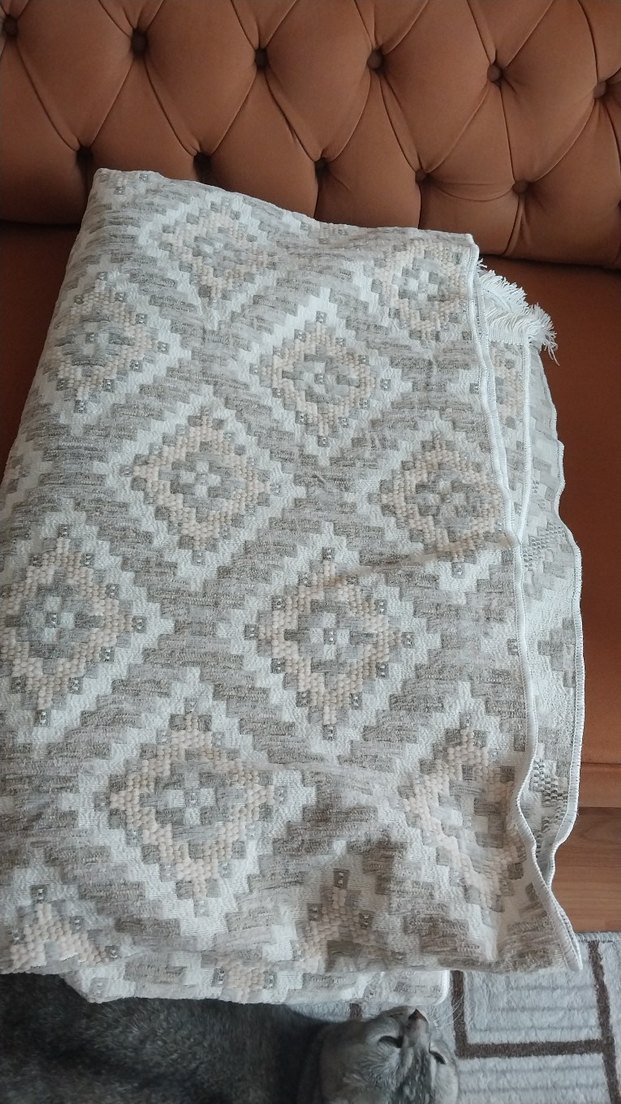 Bej ve Gri Nakışlı Bohem kilim - Görsel 3