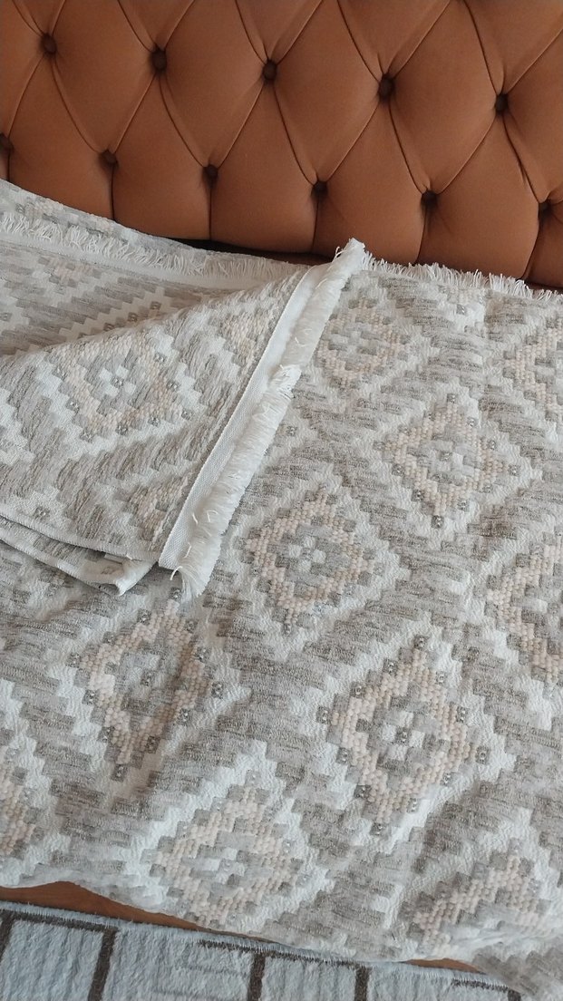 Bej ve Gri Nakışlı Bohem kilim - Görsel 2