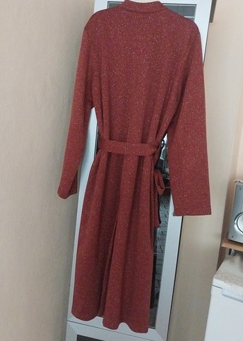 kiremit rengi simlii Kadın Kaban hırka - Görsel 7