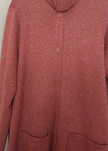 kiremit rengi simlii Kadın Kaban hırka - Görsel 5