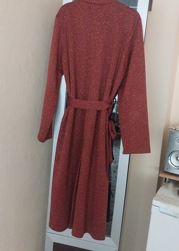 kiremit rengi simlii Kadın Kaban hırka - Görsel 6