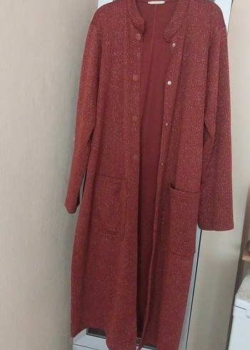 kiremit rengi simlii Kadın Kaban hırka - Görsel 2