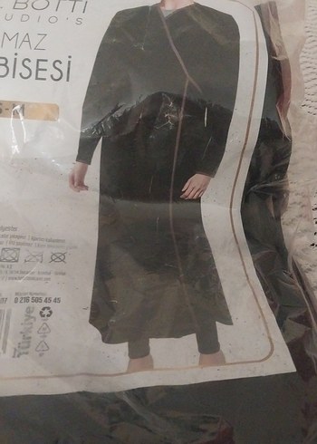 siyah biyeli Uzun Kuşaklı Namaz Elbisesi - Görsel 4