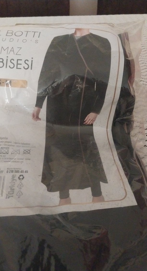 siyah biyeli Uzun Kuşaklı Namaz Elbisesi - Görsel 4