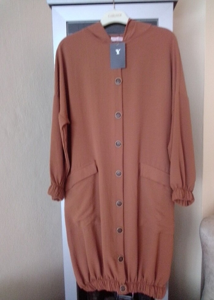 Kapşonlu kap tunik  - Görsel 2