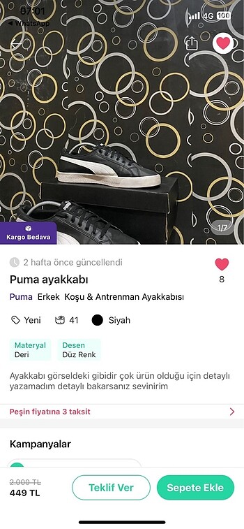 Puma ayakkabı
