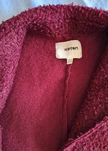 Bordo Midi Boy Düğmeli Kabanı - Görsel 3