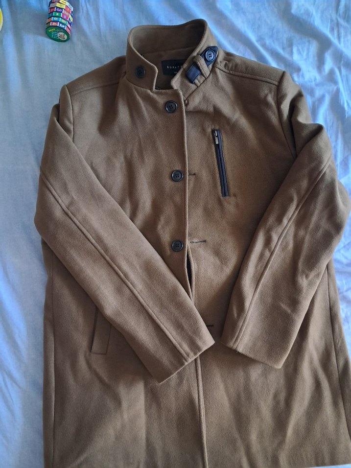 Düğmeli Kahverengi Süet Midi erkek Kaban - Görsel 2