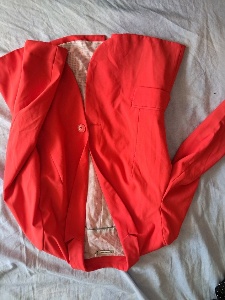 Kızlar için parlak kırmızı  ceket - Görsel 2