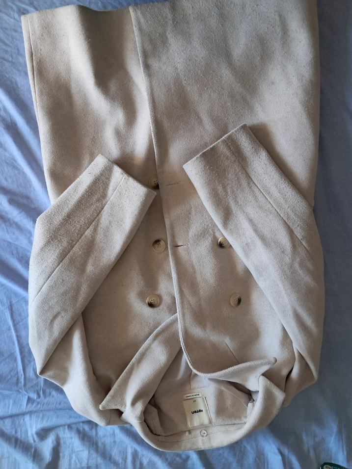 Bej Düğmeli Midi Kaban - Görsel 2