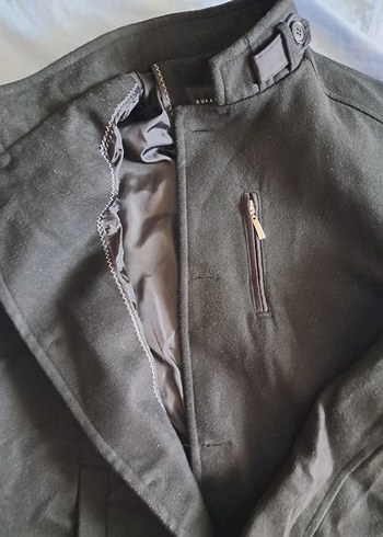 siyah kaşe erkek Biker Ceket - Görsel 2