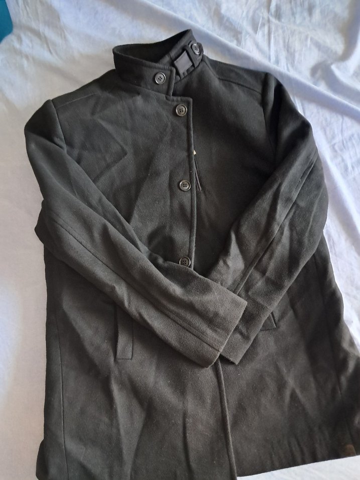 siyah kaşe erkek Biker Ceket - Görsel 3