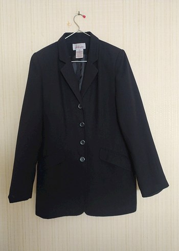 Düğmeli Siyah Kadın Blazer Ceket