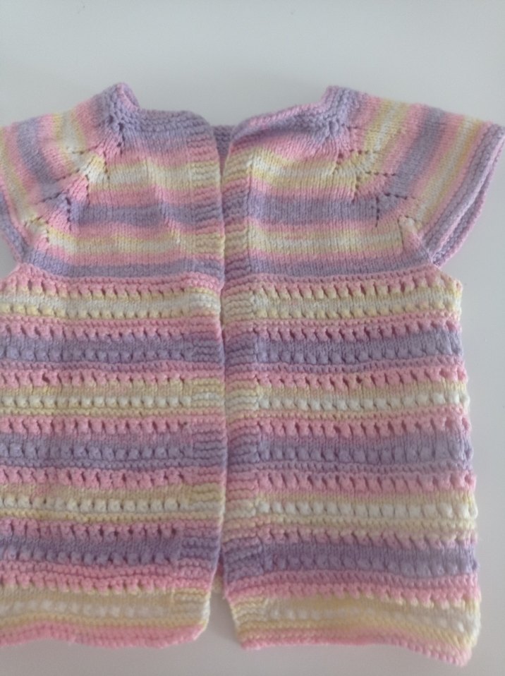 Kızlar için çok renkli kısa kollu örgü hırka - Görsel 2