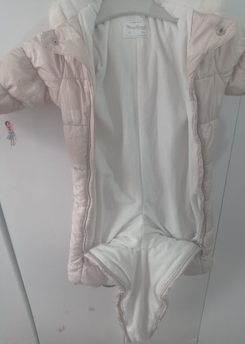 Beyaz Kürklü Bebek Kız Tulumu - Görsel 4