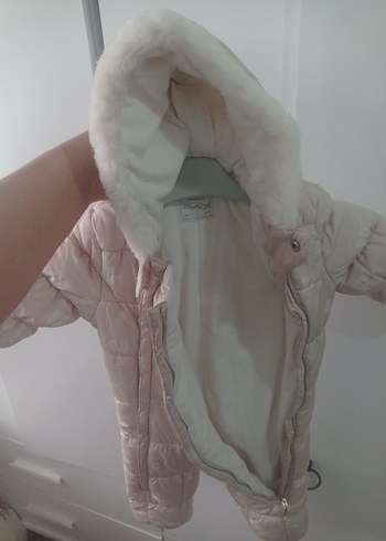 Beyaz Kürklü Bebek Kız Tulumu - Görsel 3