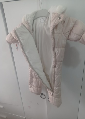 Beyaz Kürklü Bebek Kız Tulumu - Görsel 6