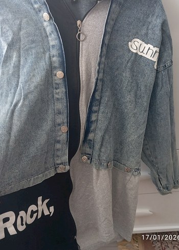 kot Cep Detaylı Kadın kot Ceket - Görsel 2