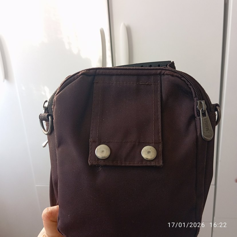 Kahverengi Fermuarlı Erkek Omuz Çantası - Görsel 2