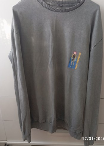Kadın Gri Uzun Kollu Sweatshirt - Görsel 2