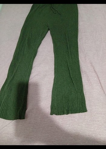 Trendy Yeşil Örme Kadın Pantolon - Görsel 2