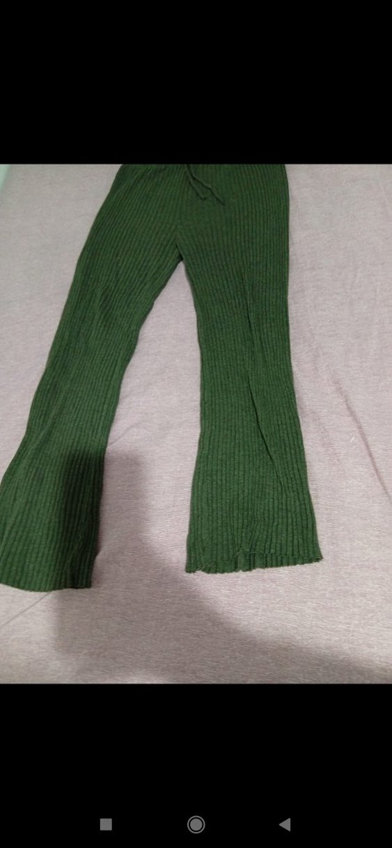 Trendy Yeşil Örme Kadın Pantolon - Görsel 2