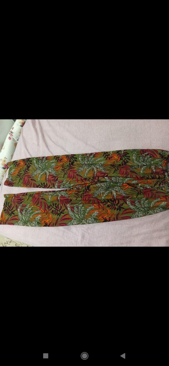 Bohem Çok Renkli Pilili Kadın Pantolon - Görsel 2