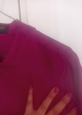 Kadın Uzun Kollu mor Uzun Tunik - Görsel 6