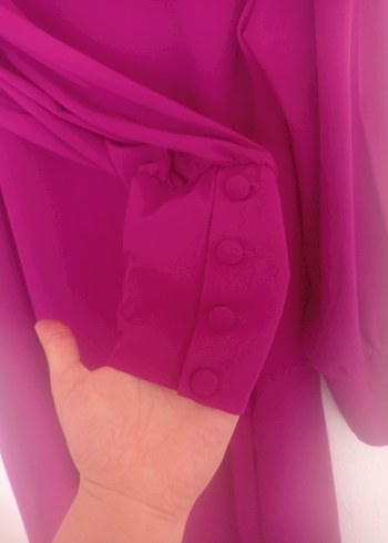 Kadın Uzun Kollu mor Uzun Tunik - Görsel 3