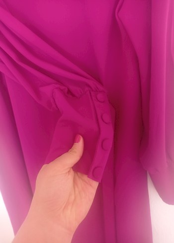 Kadın Uzun Kollu mor Uzun Tunik - Görsel 4