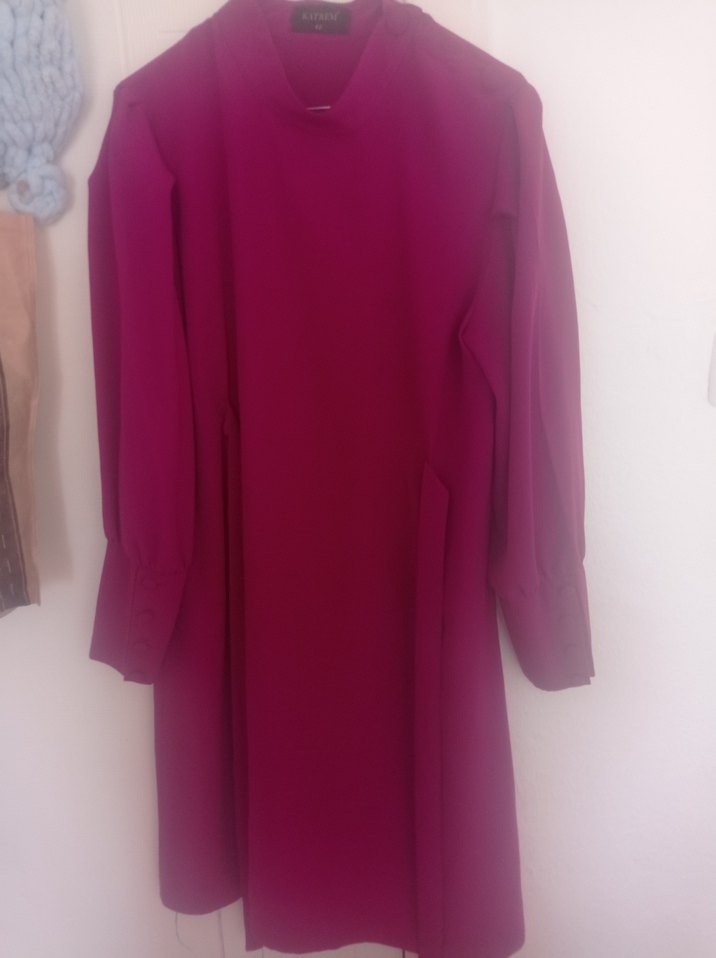 Kadın Uzun Kollu mor Uzun Tunik - Görsel 2