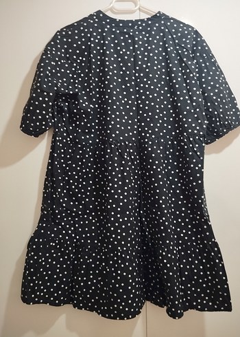 LC Waikiki Puantiye Desenli Siyah Hamile Tunik Elbise