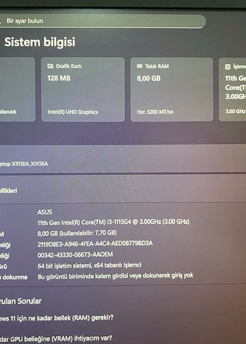 Asus Vivobook X515EA-BQ2293W windows 11 - Görsel 2