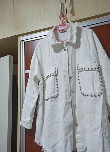 m Beden beyaz Renk Beyaz oversize kot ceket
